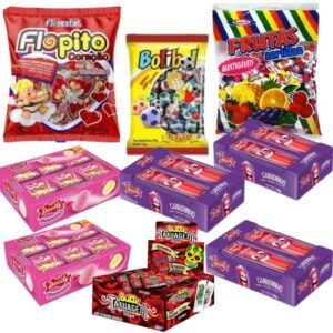 Kit Doces para Lembrancinhas de Aniversário Festa Sacolinha Surpresa Guloseimas Revenda
