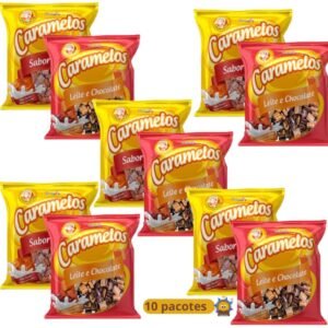 Kit Bala Caramelo Sabor Leite Com Chocolate ou leite 500 GRAMAS - Simonetto